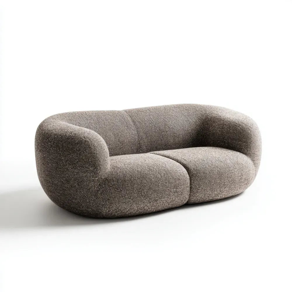 Two-Seater Fabric Sofa 160x90x75 cm - Brown - Modern Design