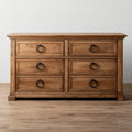 Wooden Chest of Drawers - Oak Finish - 120x45x75 cm - Rustic Style