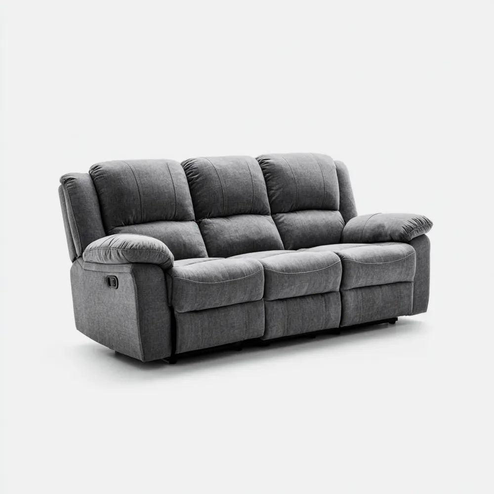 Recliner Sofa Fabric Upholstery 200x90x100 cm – Grey – Modern Design