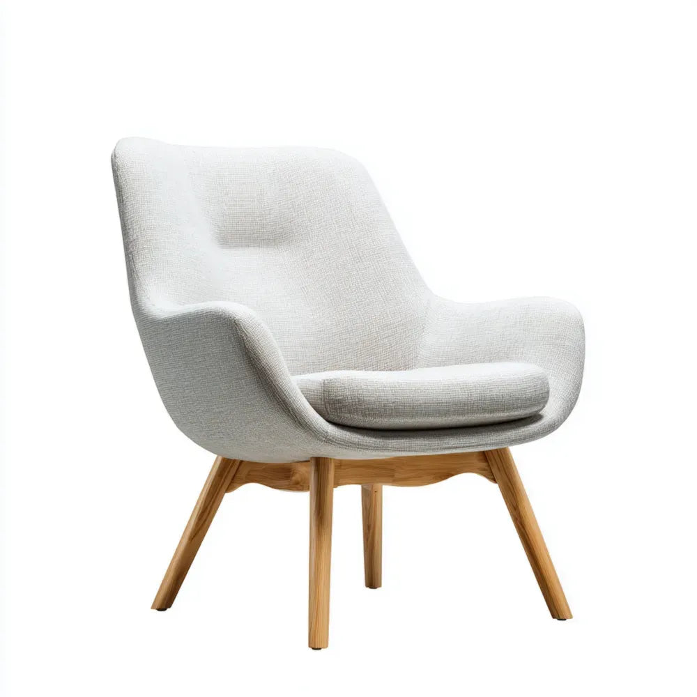 Armchair Upholstered Fabric 85x75x80 cm - Light Gray - Modern Design