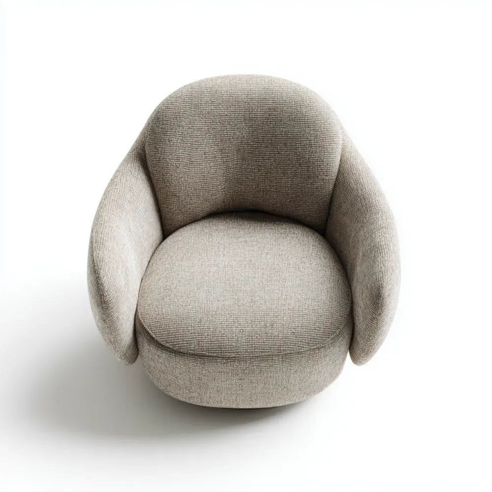 Armchair Fabric Upholstery 85x85x90 cm - Light Gray - Contemporary Style