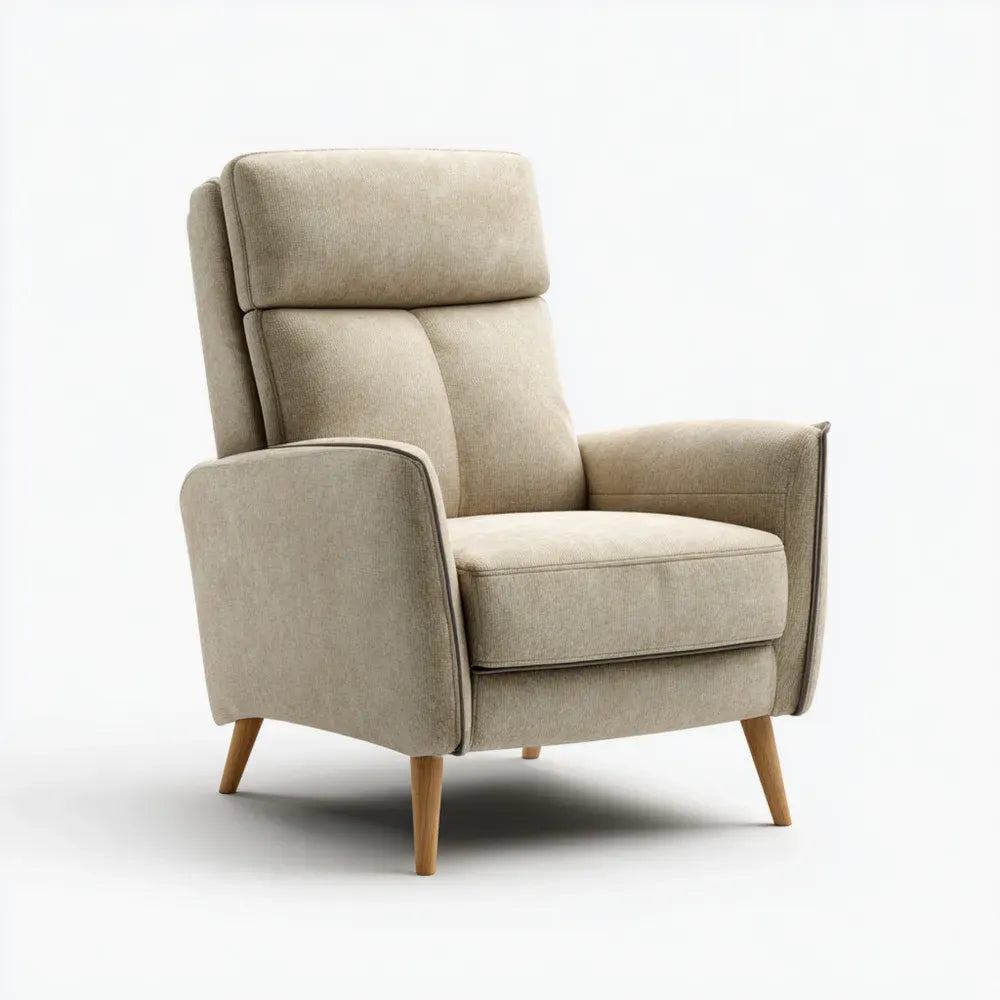 Armchair Fabric Upholstery 90x95x100 cm - Beige - Modern Style