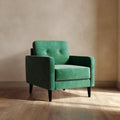 Armchair Faux Leather 85x80x75 cm – Green – Mid-Century Modern Design