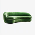 Velvet Curved Sofa 210x85x75 cm - Green - Modern Design