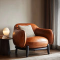 Leather Armchair 75x85x85 cm - Brown - Contemporary Design